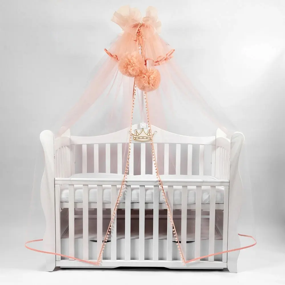 Балдахин для кроватки PernaMea Premium Pompom 170x400 (Blush)