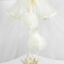 Балдахин для кроватки PernaMea Premium Pompom 170x400 (Ivory) Thumb