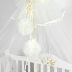 Балдахин для кроватки PernaMea Premium Pompom 170x400 (Ivory) Thumb