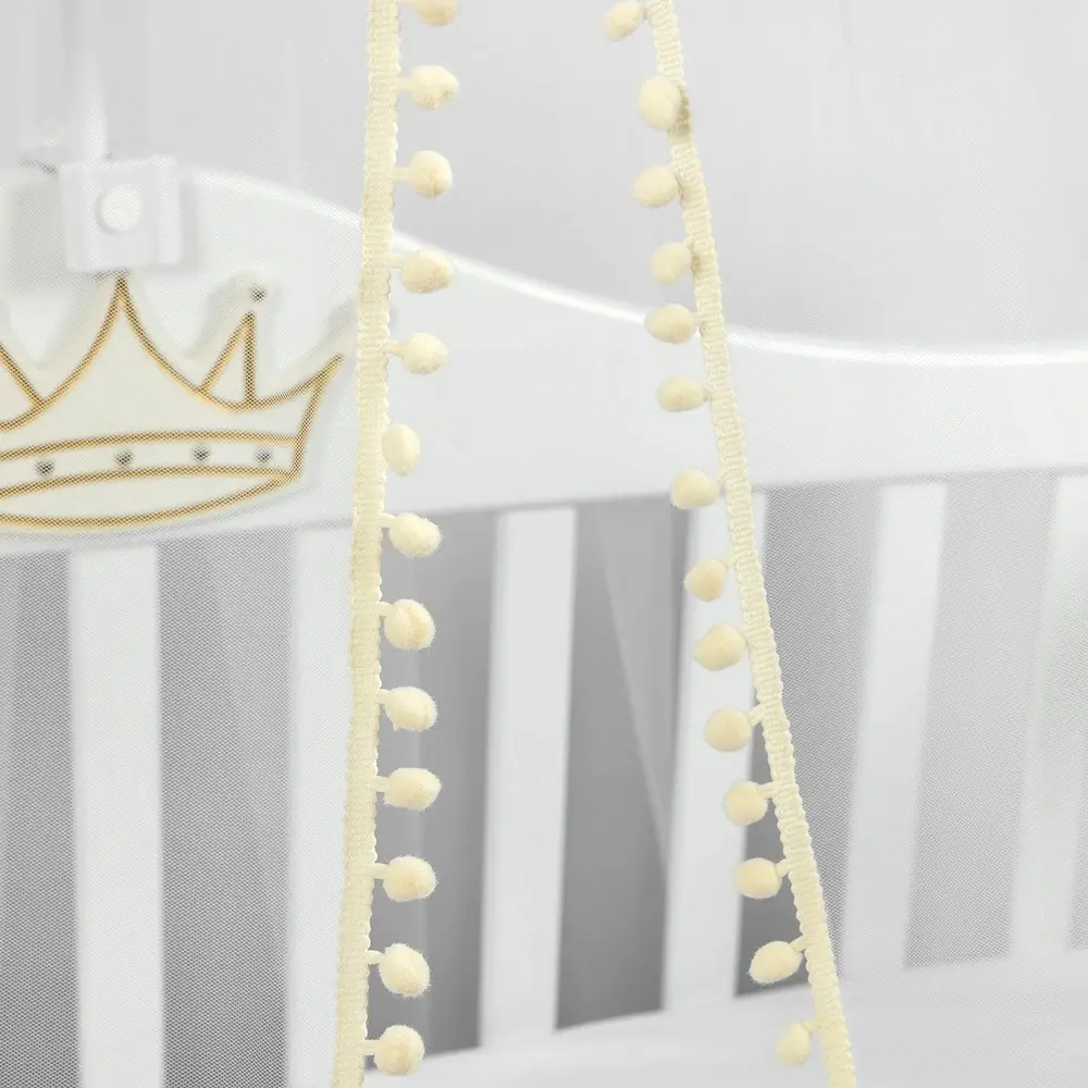 Балдахин для кроватки PernaMea Premium Pompom 170x400 (Ivory) - 4