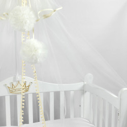 Балдахин для кроватки PernaMea Premium Pompom 170x400 (Ivory) Thumb