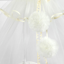 Балдахин для кроватки PernaMea Premium Pompom 170x400 (Ivory) Thumb