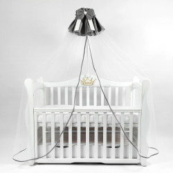 Baldachin pentru patut PernaMea Satin (Grey)