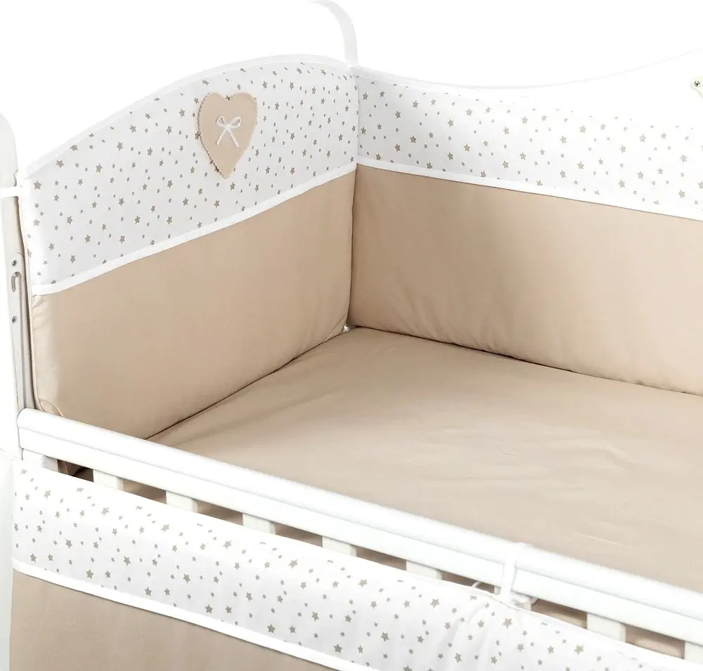 Bara de protectie pentru patut PernaMea Confort Stars 120x60 (Brown) - 2