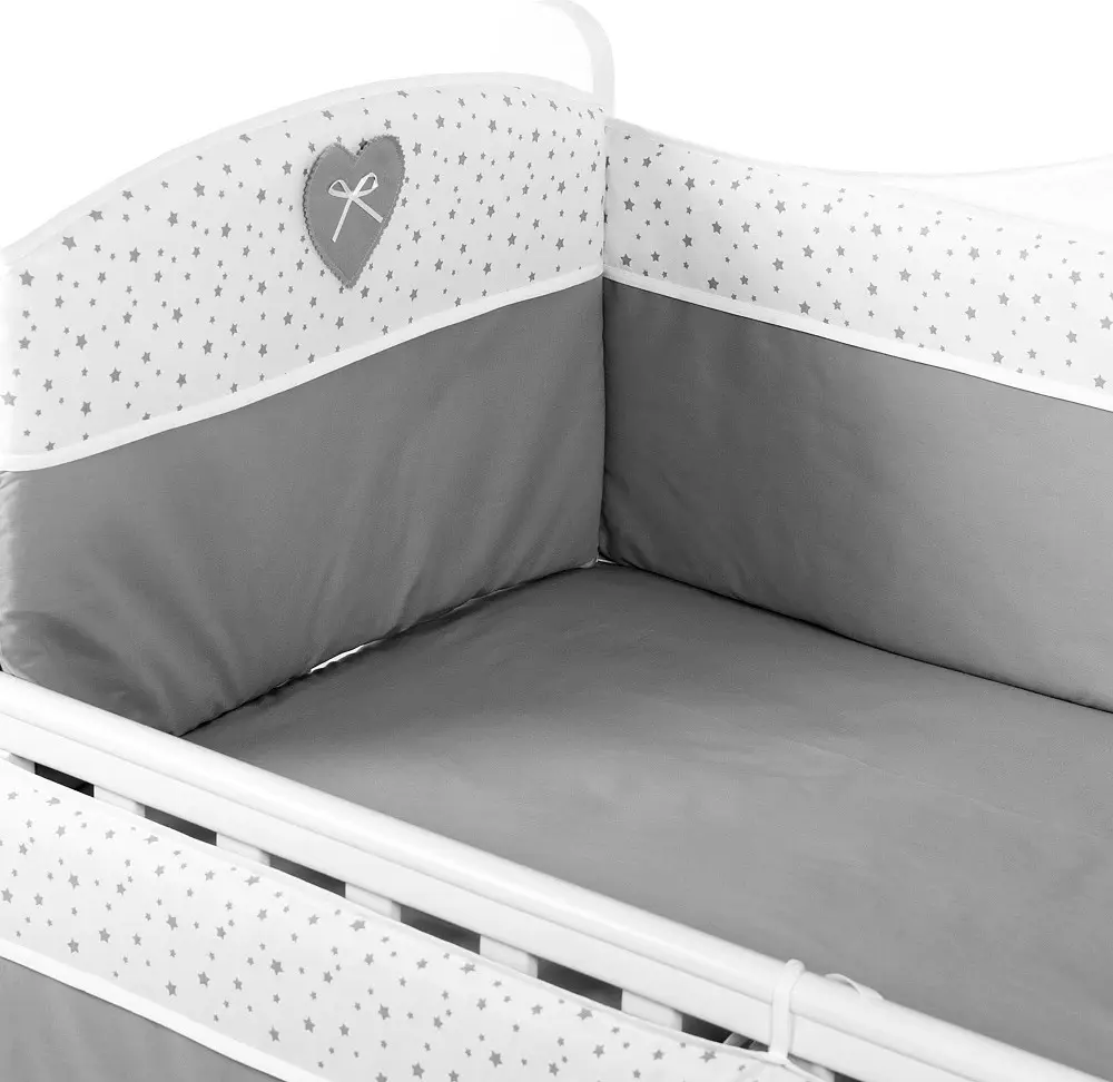 Bara de protectie pentru patut PernaMea Confort Stars 120x60 (Grey) - 2