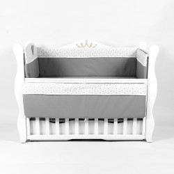 Bara de protectie pentru patut PernaMea Confort Stars 120x60 (Grey)