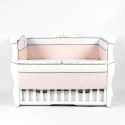 Bara de protectie pentru patut PernaMea Confort Stars 120x60 (Pink)