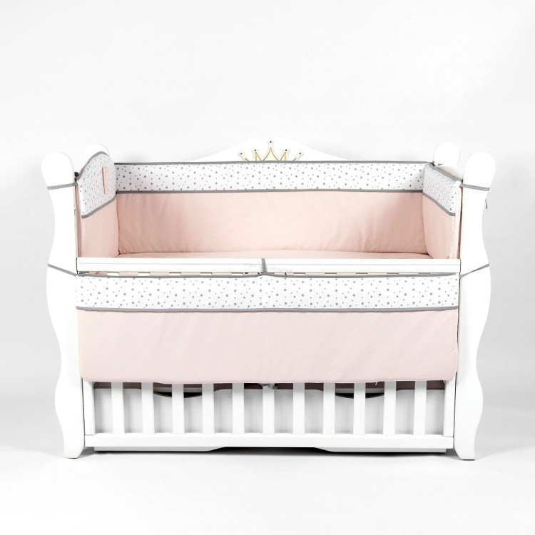 Бортик для детской кровати PernaMea Confort Stars 120x60 (Pink)