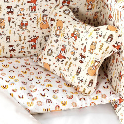 Lenjerie de pat pentru copii PernaMea Baby Forest 60x120 (Beige) Thumb