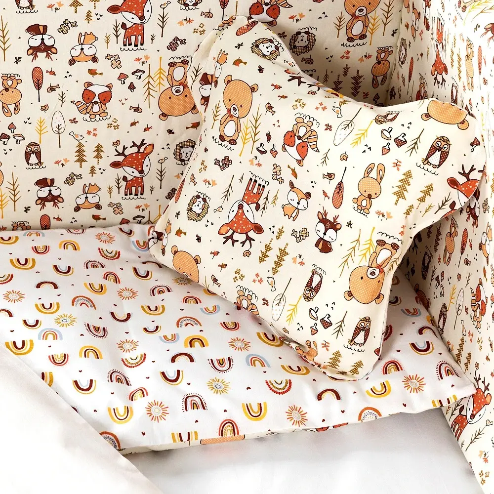Lenjerie de pat pentru copii PernaMea Baby Forest 60x120 (Beige) - 4