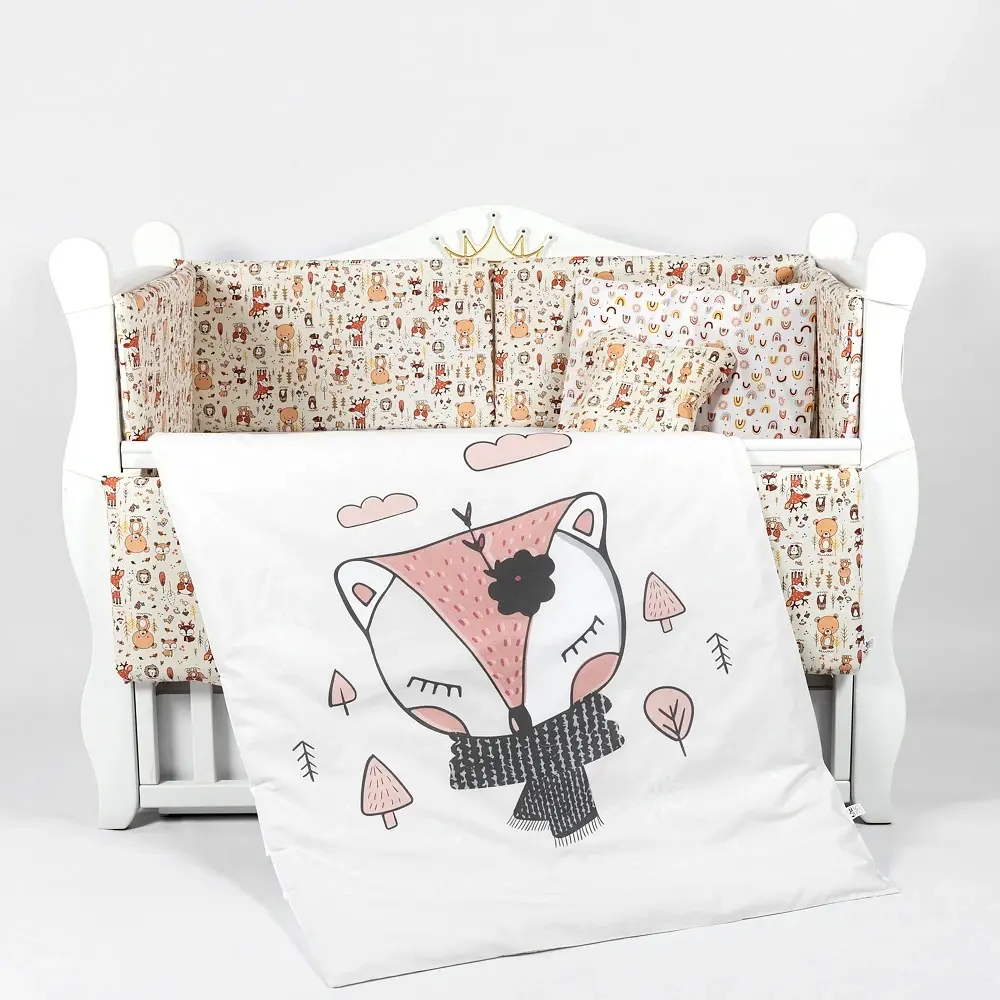 Lenjerie de pat pentru copii PernaMea Baby Forest 60x120 (Beige)