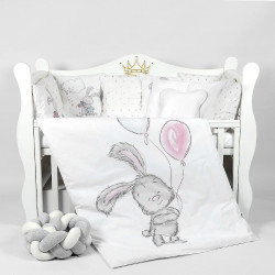 Lenjerie de pat pentru copii PernaMea Bunny 60x120 (Grey) Thumb