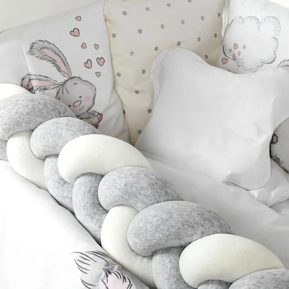 Lenjerie de pat pentru copii PernaMea Bunny 60x120 (Grey) - 3