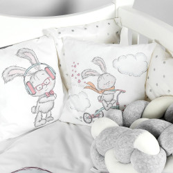 Lenjerie de pat pentru copii PernaMea Bunny 60x120 (Grey)