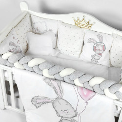 Lenjerie de pat pentru copii PernaMea Bunny 60x120 (Grey) Thumb