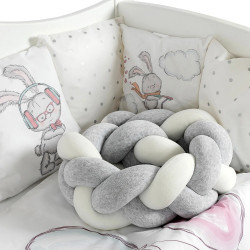 Lenjerie de pat pentru copii PernaMea Bunny 60x120 (Grey) Thumb