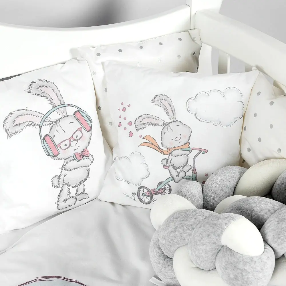 Lenjerie de pat pentru copii PernaMea Bunny 60x120 (Grey)
