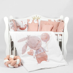 Lenjerie de pat pentru copii PernaMea Bunny 60x120 (Pink)