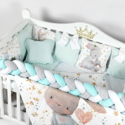 Lenjerie de pat pentru copii PernaMea Bunny 60x120 (Turqoise) Thumb