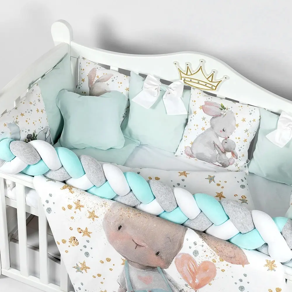 Lenjerie de pat pentru copii PernaMea Bunny 60x120 (Turqoise) - 2