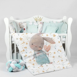 Lenjerie de pat pentru copii PernaMea Bunny 60x120 (Turqoise)