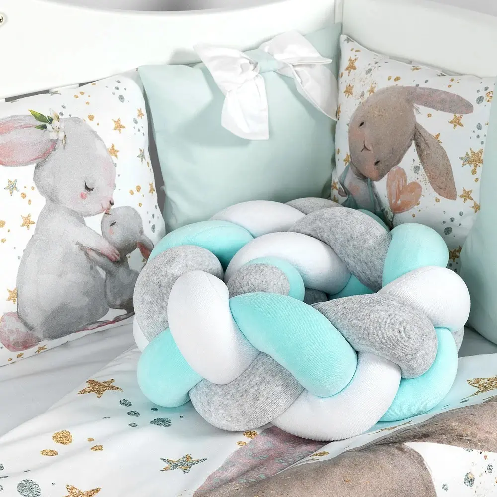 Lenjerie de pat pentru copii PernaMea Bunny 60x120 (Turqoise) - 4