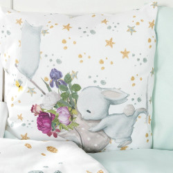 Lenjerie de pat pentru copii PernaMea Bunny 60x120 (Turqoise) Thumb