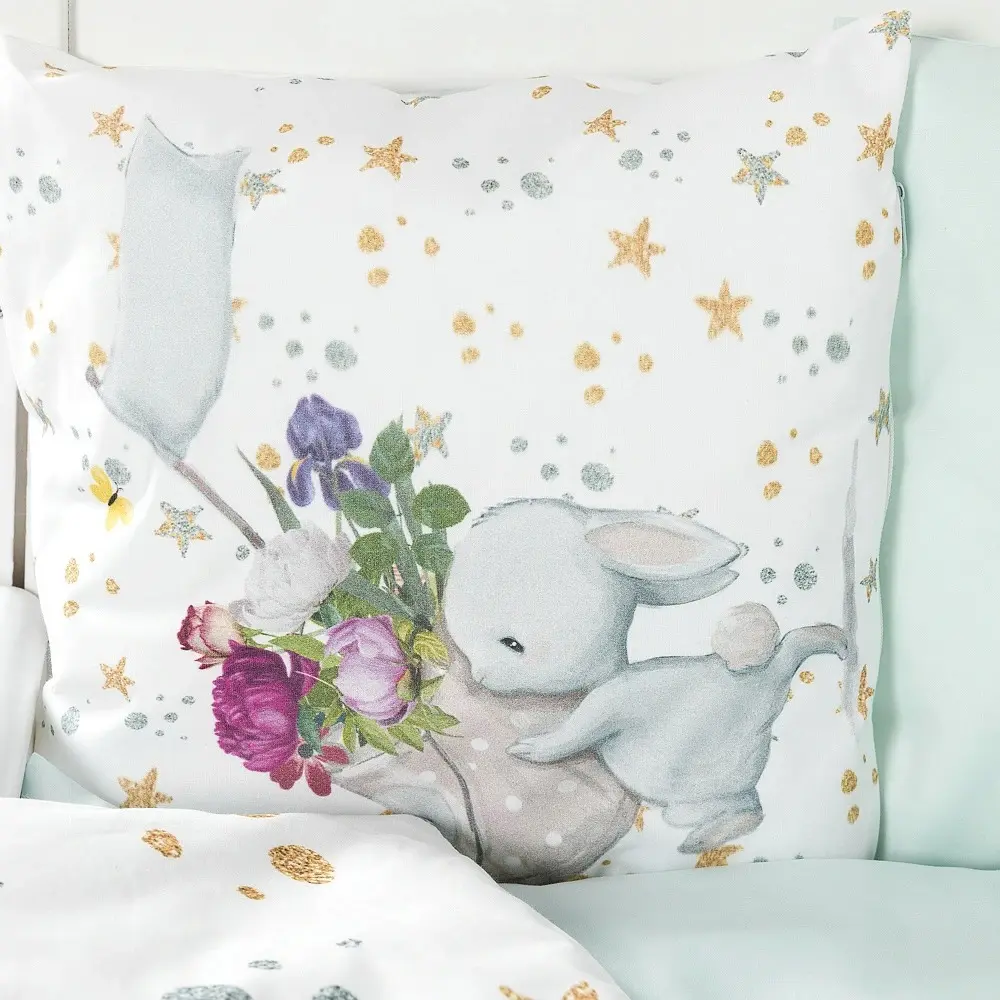 Lenjerie de pat pentru copii PernaMea Bunny 60x120 (Turqoise) - 6