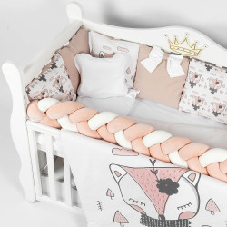 Lenjerie de pat pentru copii PernaMea Foxy 60x120 (White/Beige) Thumb