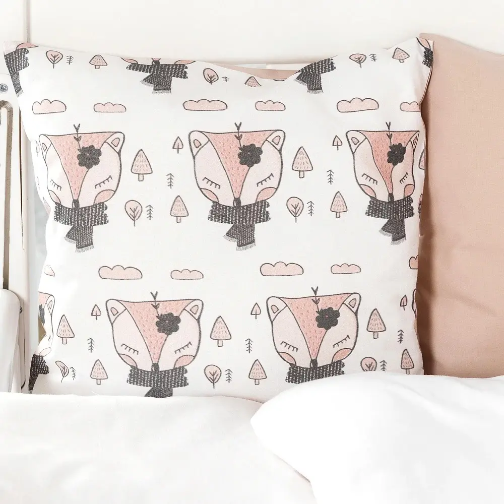 Lenjerie de pat pentru copii PernaMea Foxy 60x120 (White/Beige) - 5