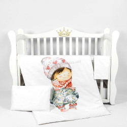 Lenjerie de pat pentru copii PernaMea Little Girl 60x120 (White)