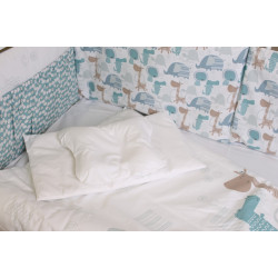 Lenjerie de pat pentru copii PernaMea Lovely Dinno 60x120 (Blue/White) Thumb