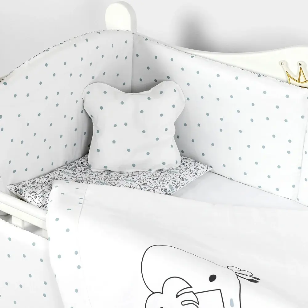 Lenjerie de pat pentru copii PernaMea Lovely Giraffe 60x120 (Grey/White) - 2
