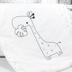Lenjerie de pat pentru copii PernaMea Lovely Giraffe 60x120 (Grey/White) Thumb