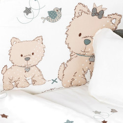 Lenjerie de pat pentru copii PernaMea Lovely Puppy 60x120 (White) Thumb