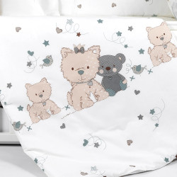 Lenjerie de pat pentru copii PernaMea Lovely Puppy 60x120 (White) Thumb