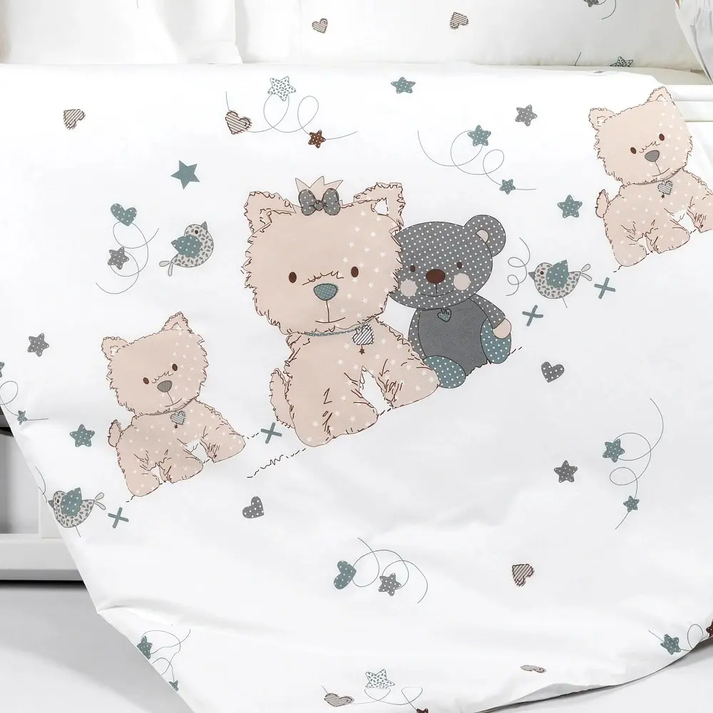 Lenjerie de pat pentru copii PernaMea Lovely Puppy 60x120 (White) - 3