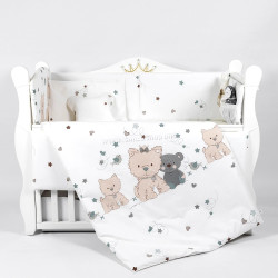 Lenjerie de pat pentru copii PernaMea Lovely Puppy 60x120 (White)