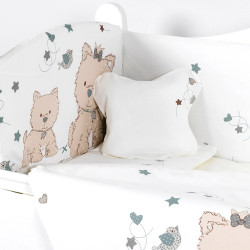 Lenjerie de pat pentru copii PernaMea Lovely Puppy 60x120 (White) Thumb