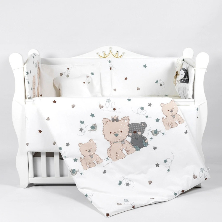 Lenjerie de pat pentru copii PernaMea Lovely Puppy 60x120 (White)