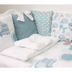 Детское постельное белье PernaMea Perne Dinno 60x120 (White/Blue) Thumb