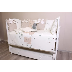 Lenjerie de pat pentru copii PernaMea Perne Lovely Puppy 60x120 (White/Brown) Thumb