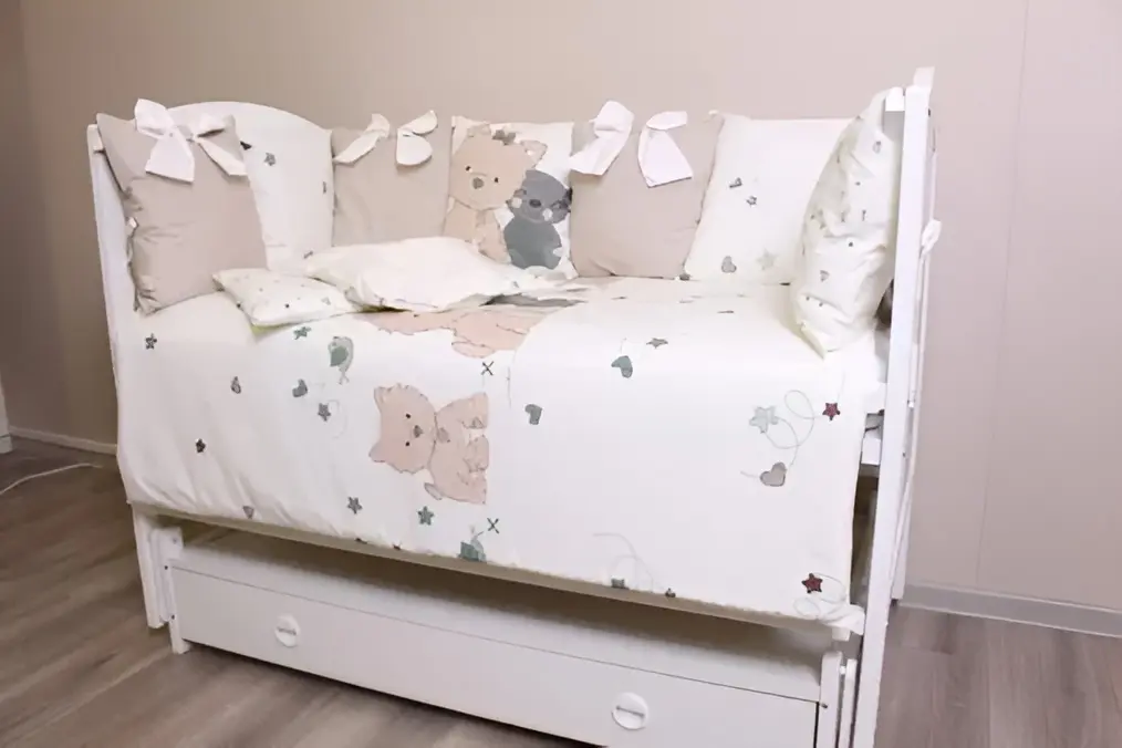 Lenjerie de pat pentru copii PernaMea Perne Lovely Puppy 60x120 (White/Brown) - 2