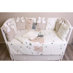 Lenjerie de pat pentru copii PernaMea Perne Lovely Puppy 60x120 (White/Brown)