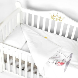 Lenjerie de pat pentru copii PernaMea Premium Bunny 60x120 (Grey) Thumb