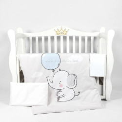 Lenjerie de pat pentru copii PernaMea Premium Elephant 60x120 (Grey)
