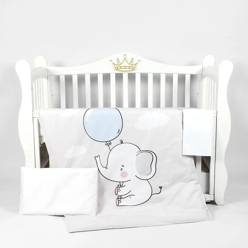Lenjerie de pat pentru copii PernaMea Premium Elephant 60x120 (Grey)