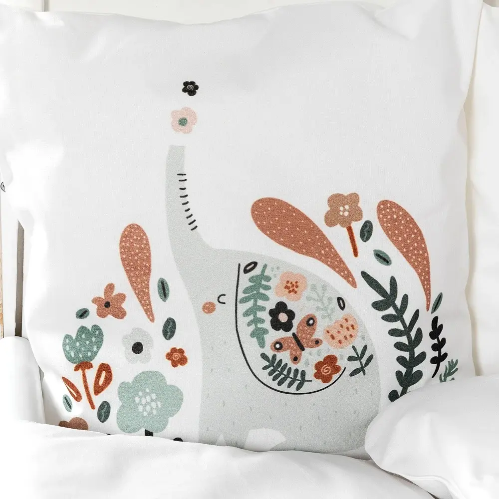 Детское постельное белье PernaMea Premium Elephant 60x120 (White/Brown) - 5