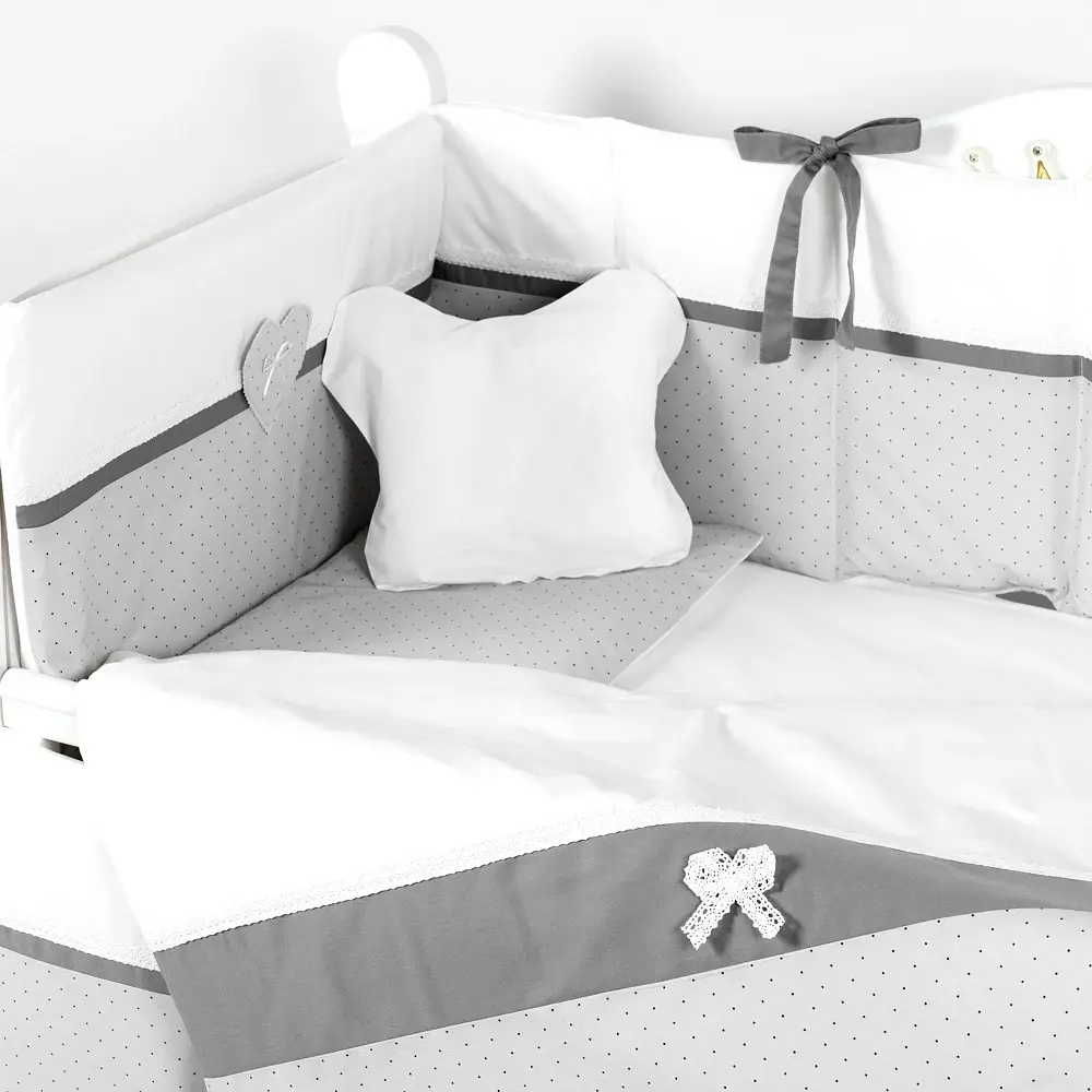 Lenjerie de pat pentru copii PernaMea Renaissance 60x120 (Grey) - 2