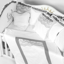 Lenjerie de pat pentru copii PernaMea Royal 60x120 (Grey) Thumb